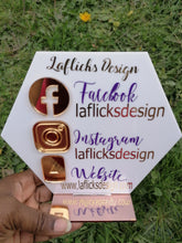 Load image into Gallery viewer, 20cm White and Rose Gold Hexagon Plaque
