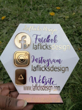 Load image into Gallery viewer, 20cm White and Rose Gold Hexagon Plaque

