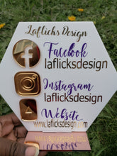 Load image into Gallery viewer, 20cm White and Rose Gold Hexagon Plaque
