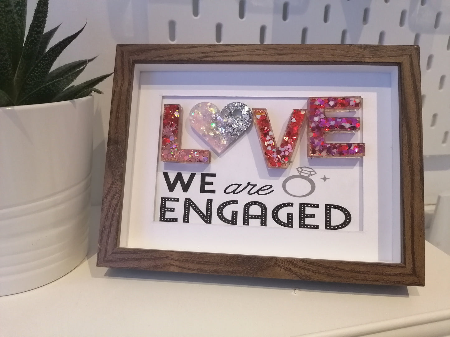 Engagement Present - We are engage - LOVE frame - Valentine gift