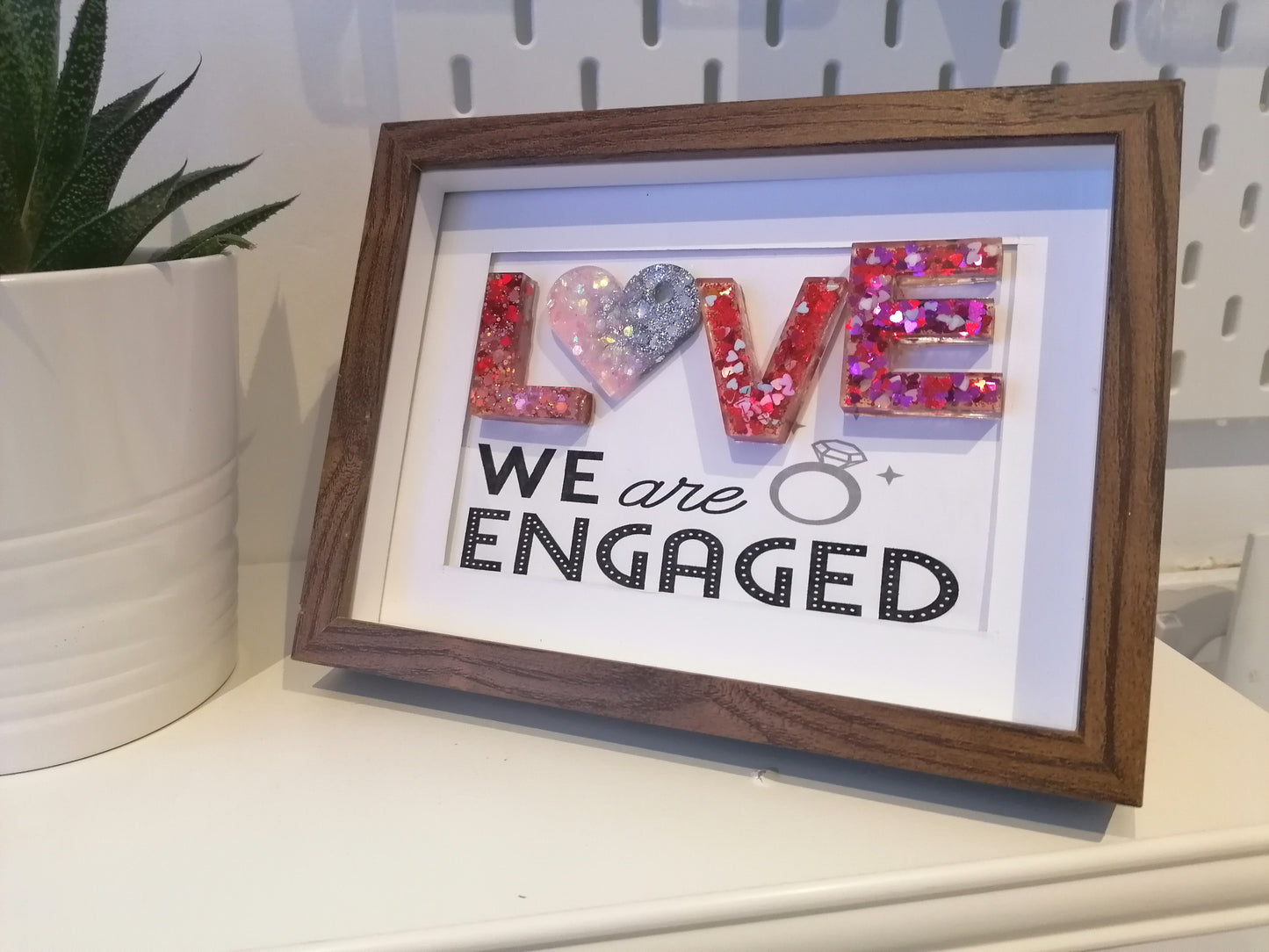 Engagement Present - We are engage - LOVE frame - Valentine gift