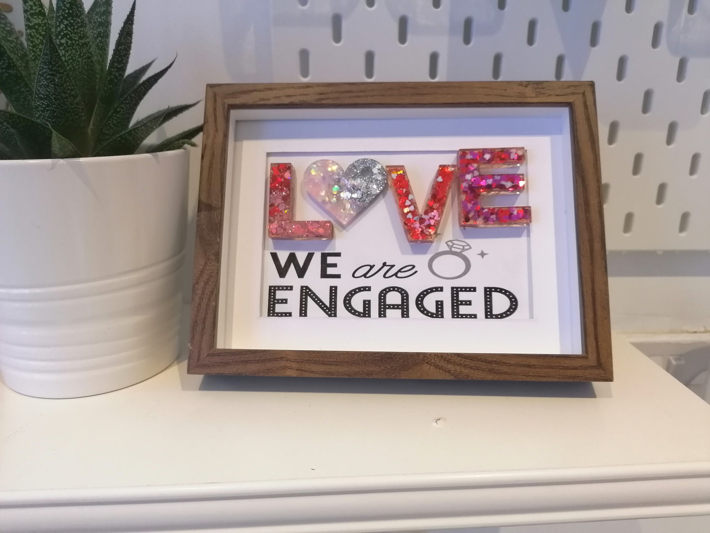 Engagement Present - We are engage - LOVE frame - Valentine gift