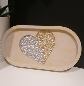 Heart Druzy Lemon Oval Tray