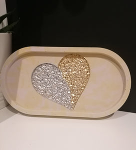 Heart Druzy Lemon Oval Tray