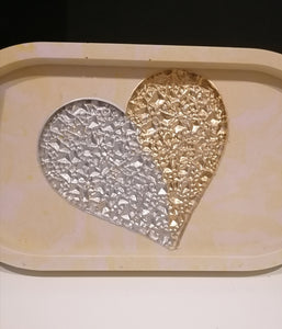 Heart Druzy Lemon Oval Tray