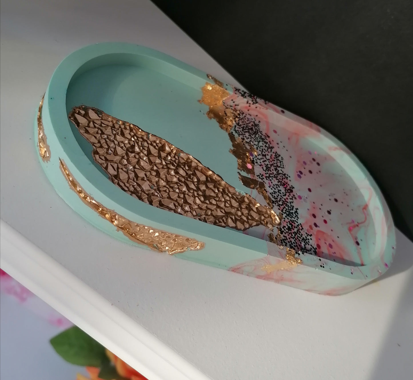 Blue-Purple Druzy Oval Tray