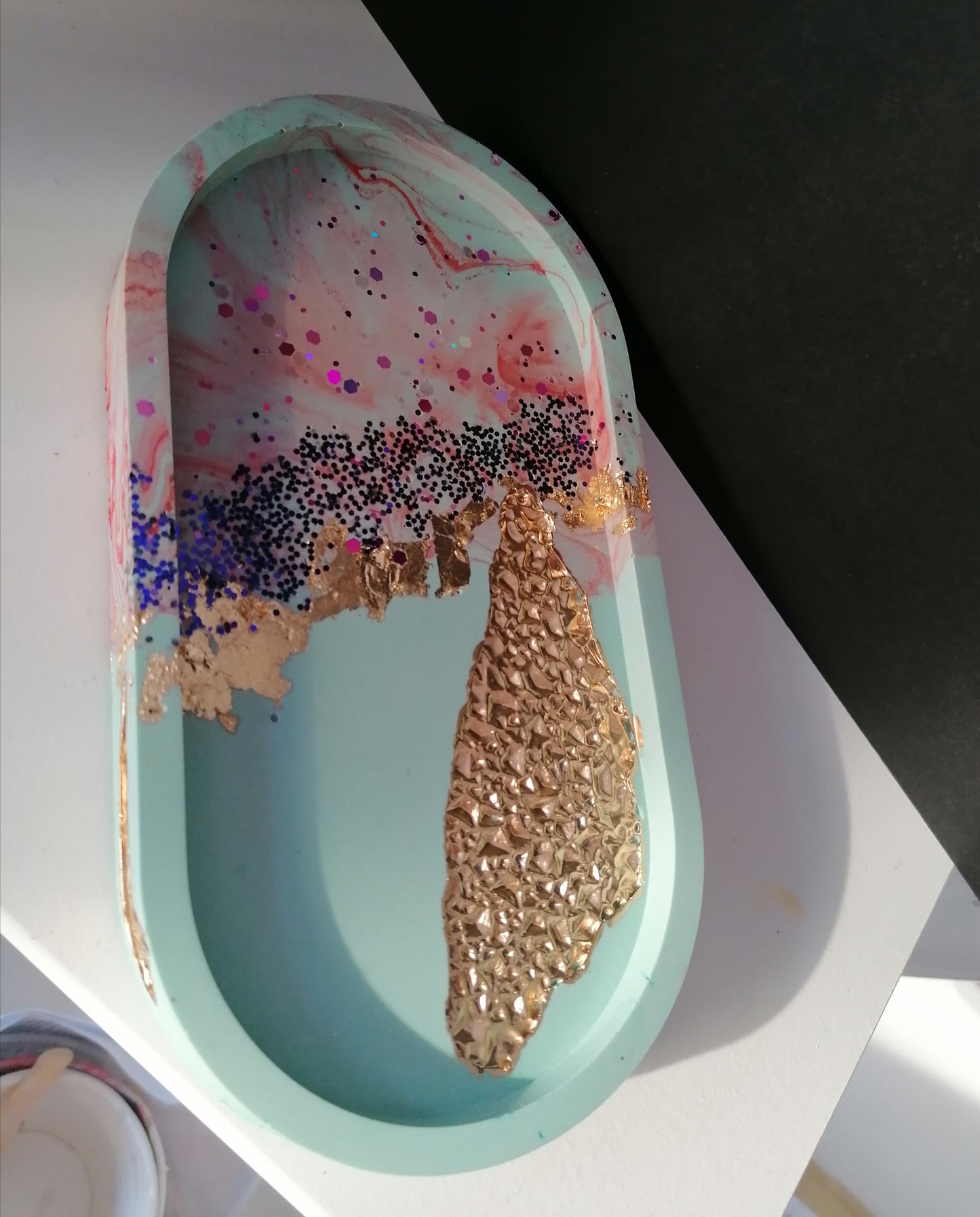 Blue-Purple Druzy Oval Tray