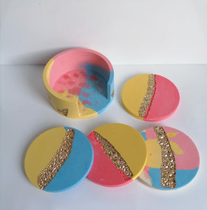 Candy coaster set with holder
