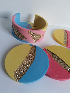 Candy coaster set with holder