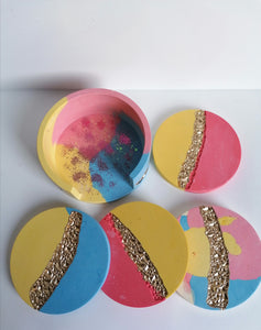 Candy coaster set with holder
