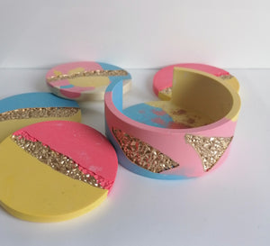 Candy coaster set with holder