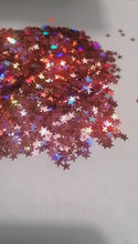 Load and play video in Gallery viewer, 10g Rose Gold Star (Starlight) Holographic glitter
