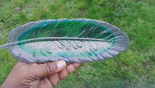 Load and play video in Gallery viewer, Silver Green Gold glitter trinket tray
