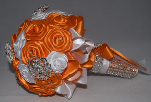 Orange and White Brooch Bouquet