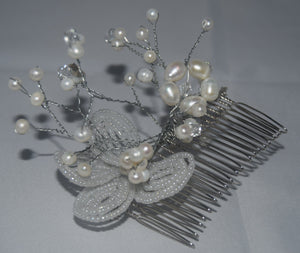 Silver Beaded Haircomb
