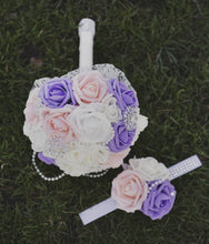 Load image into Gallery viewer, Peach Violet and Ivory Bouquet Set
