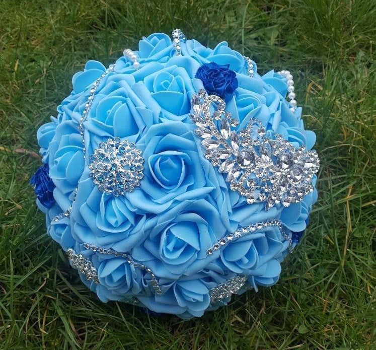 Blue and Bling Bouquet Set
