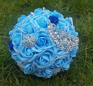 Blue and Bling Bouquet Set