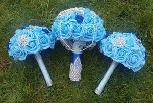 Blue and Bling Bouquet Set
