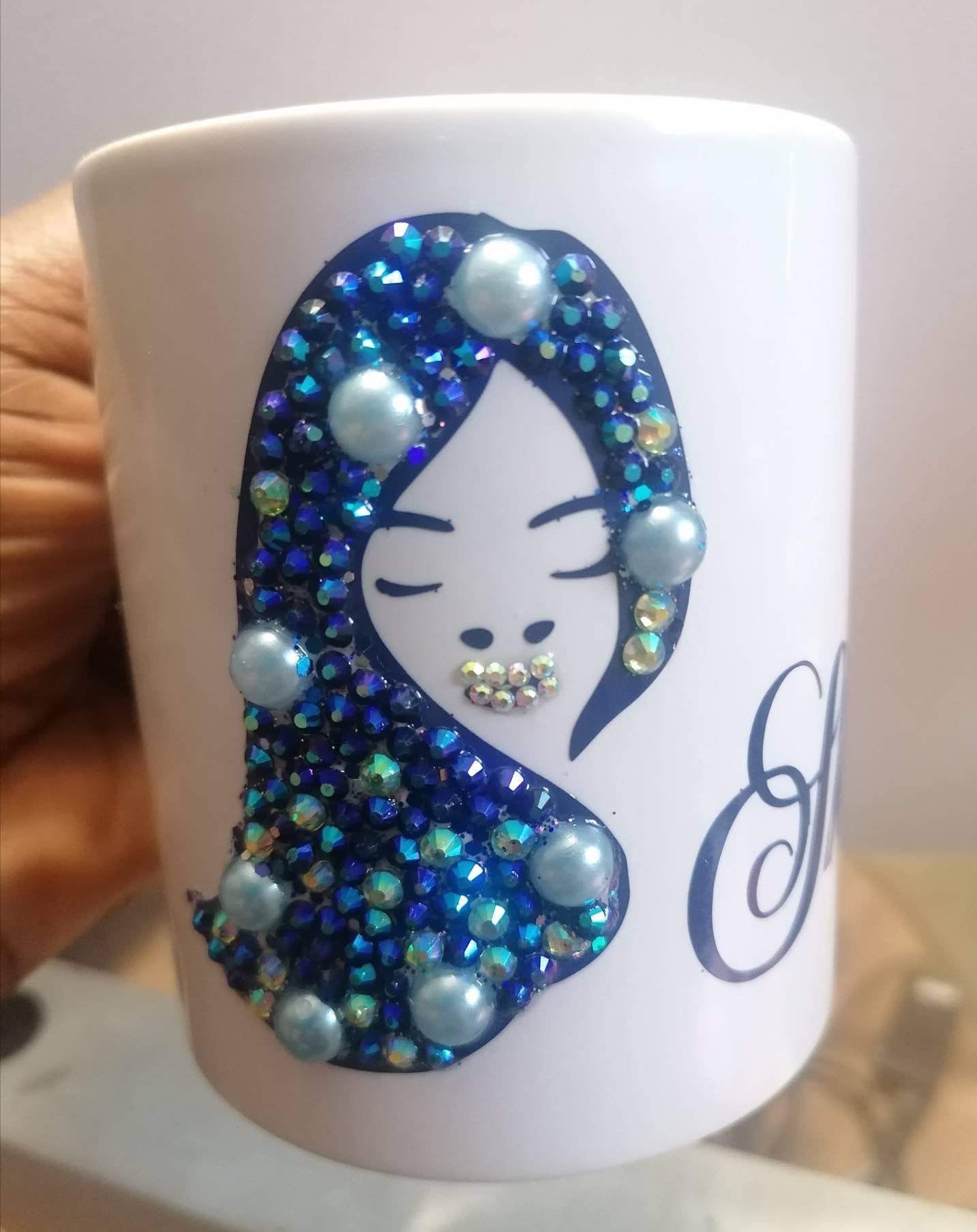 Afro Bling Diamante Mug
