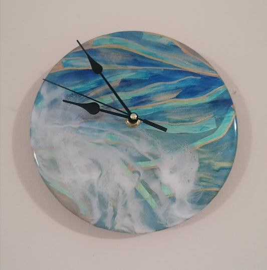 Blue Wave Effect Clock