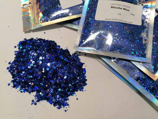 Blissful Blue chunky holographic glitter mix