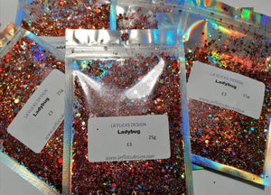 Ladybug holographic chunky glitter mix