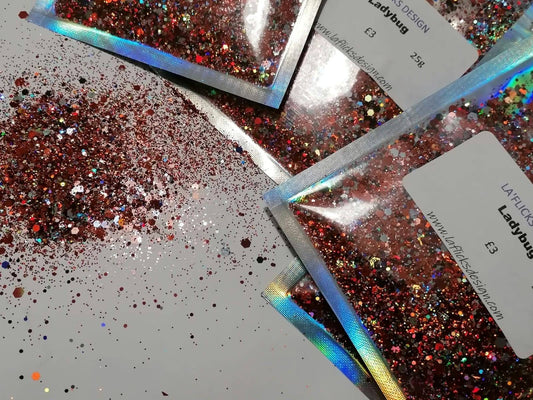 Ladybug holographic chunky glitter mix