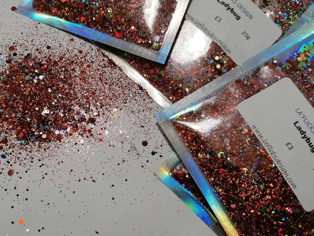 Ladybug holographic chunky glitter mix