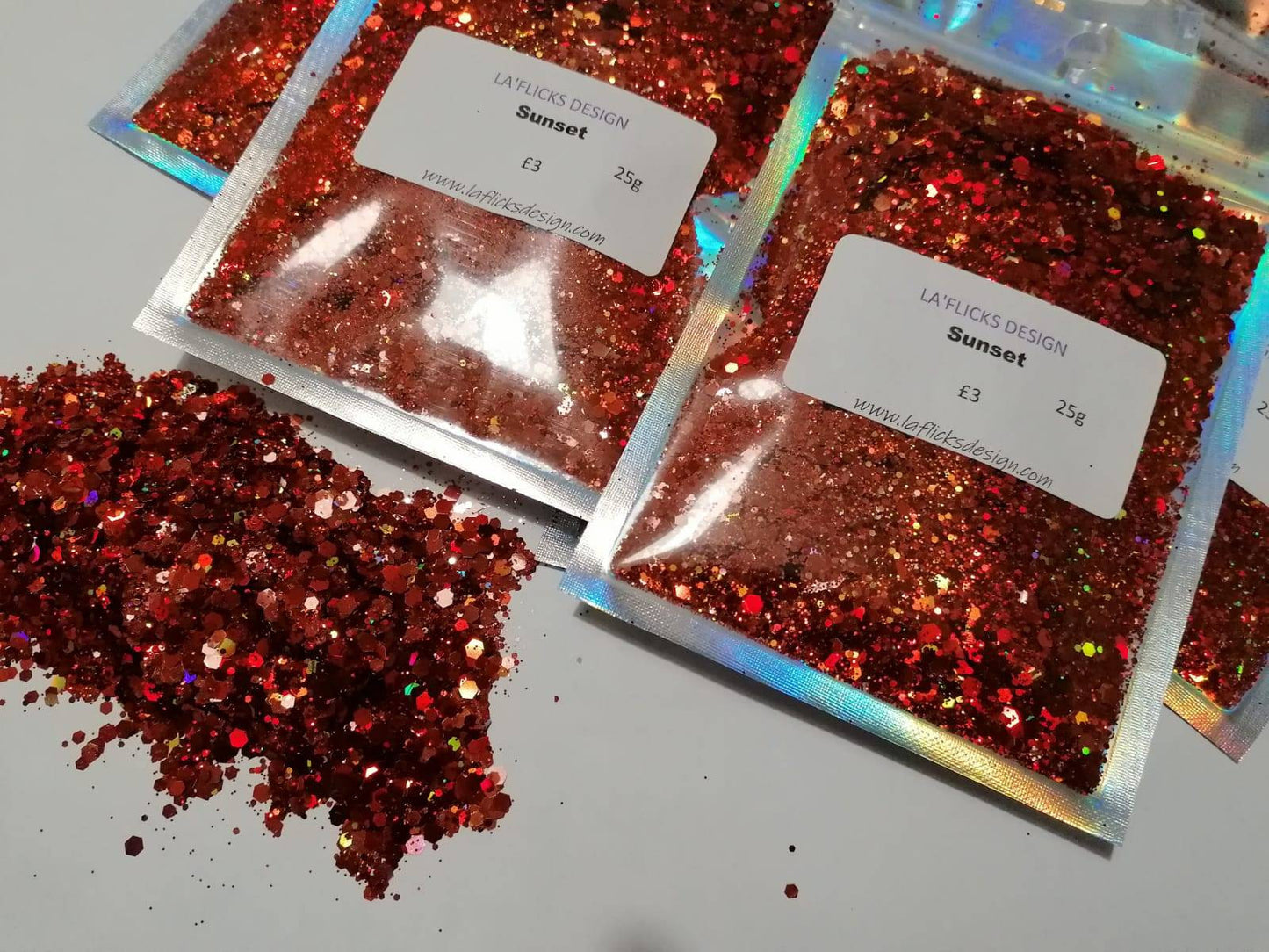 Sunset Orange chunky glitter mix