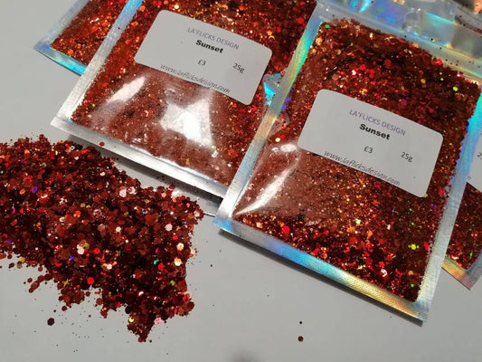 Sunset Orange chunky glitter mix