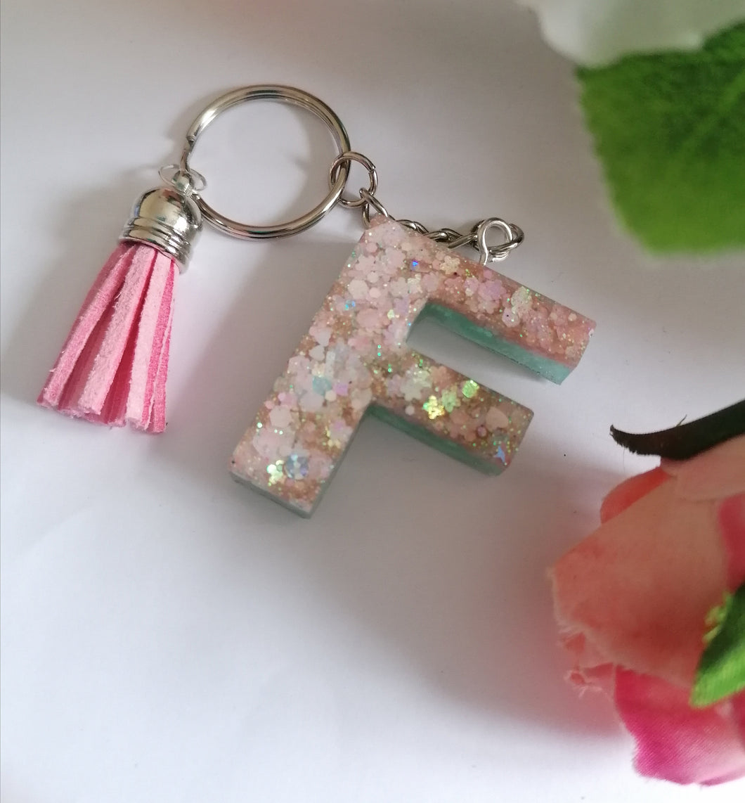 Personalised Letter F keyring