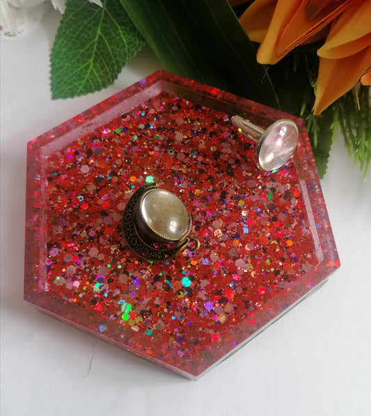 Jewellery glitter dish, coin tray, custom keepsake order, trinket dish