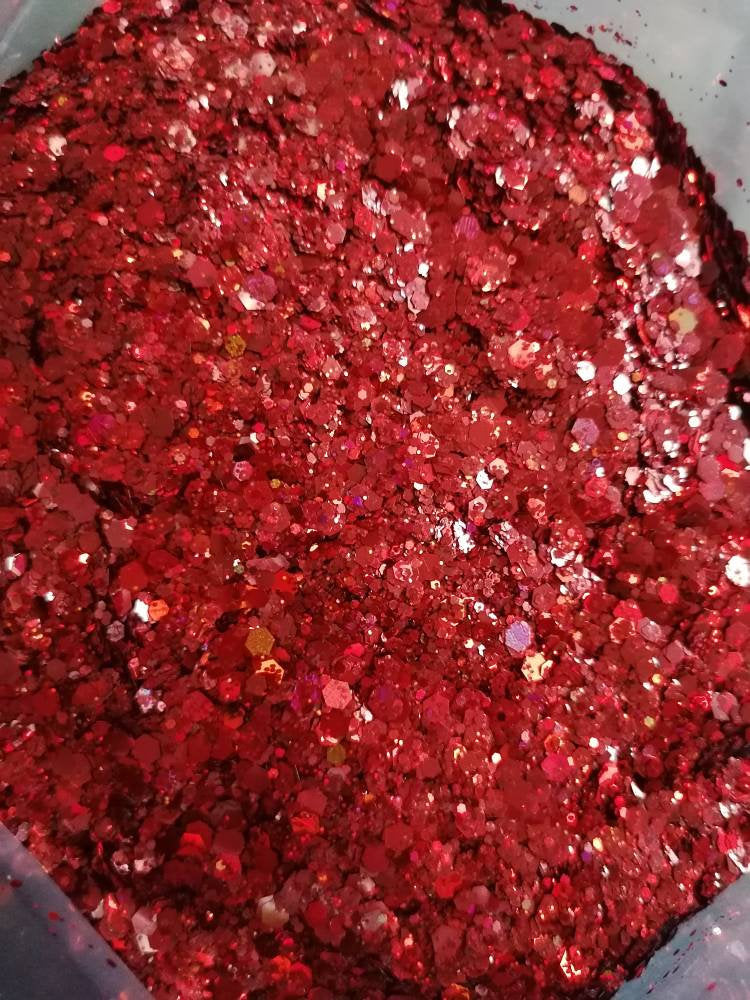 Sunfire Red chunky glitter mix