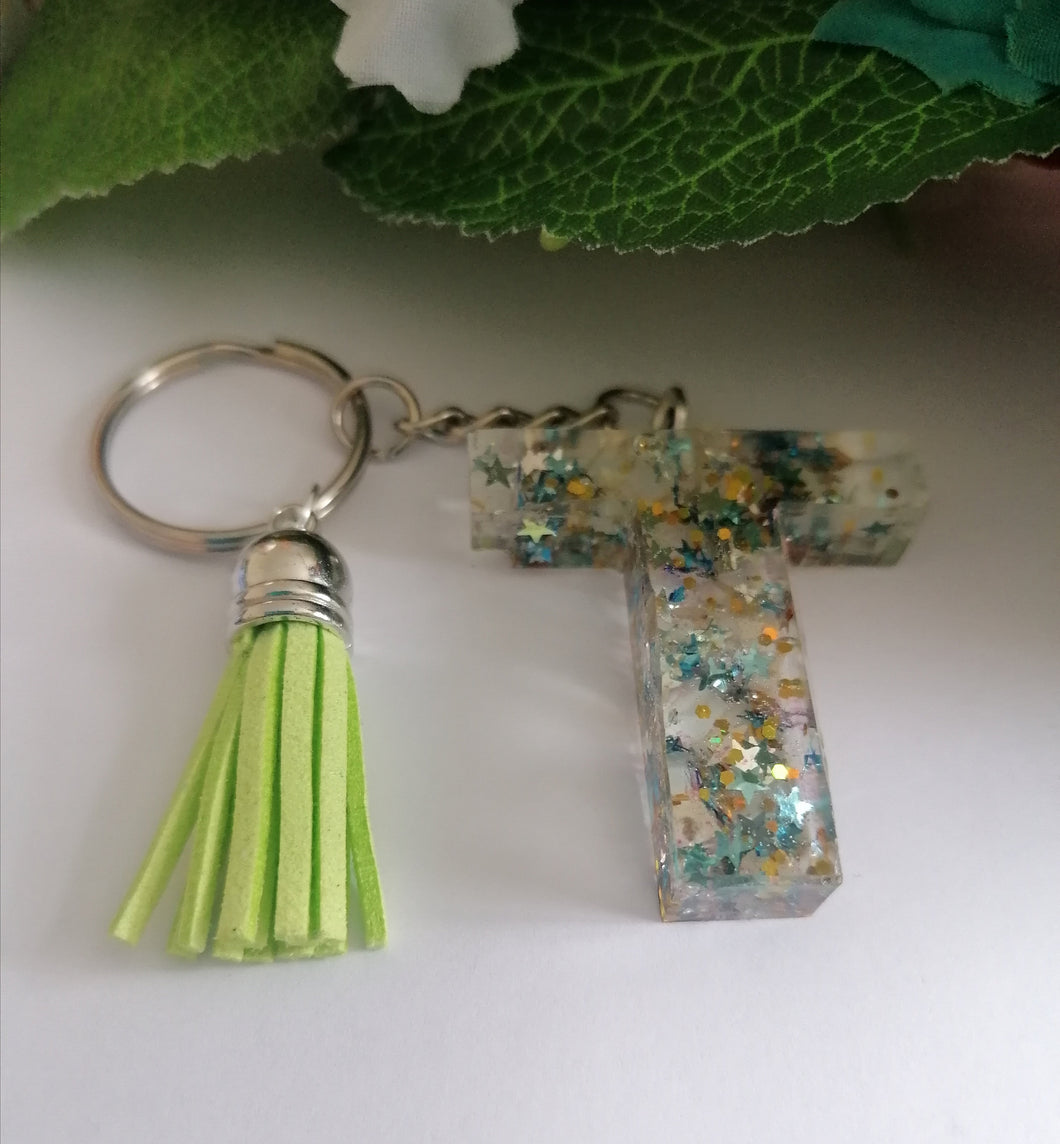 Personalised Letter T keyring