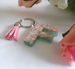 Personalised Letter F keyring