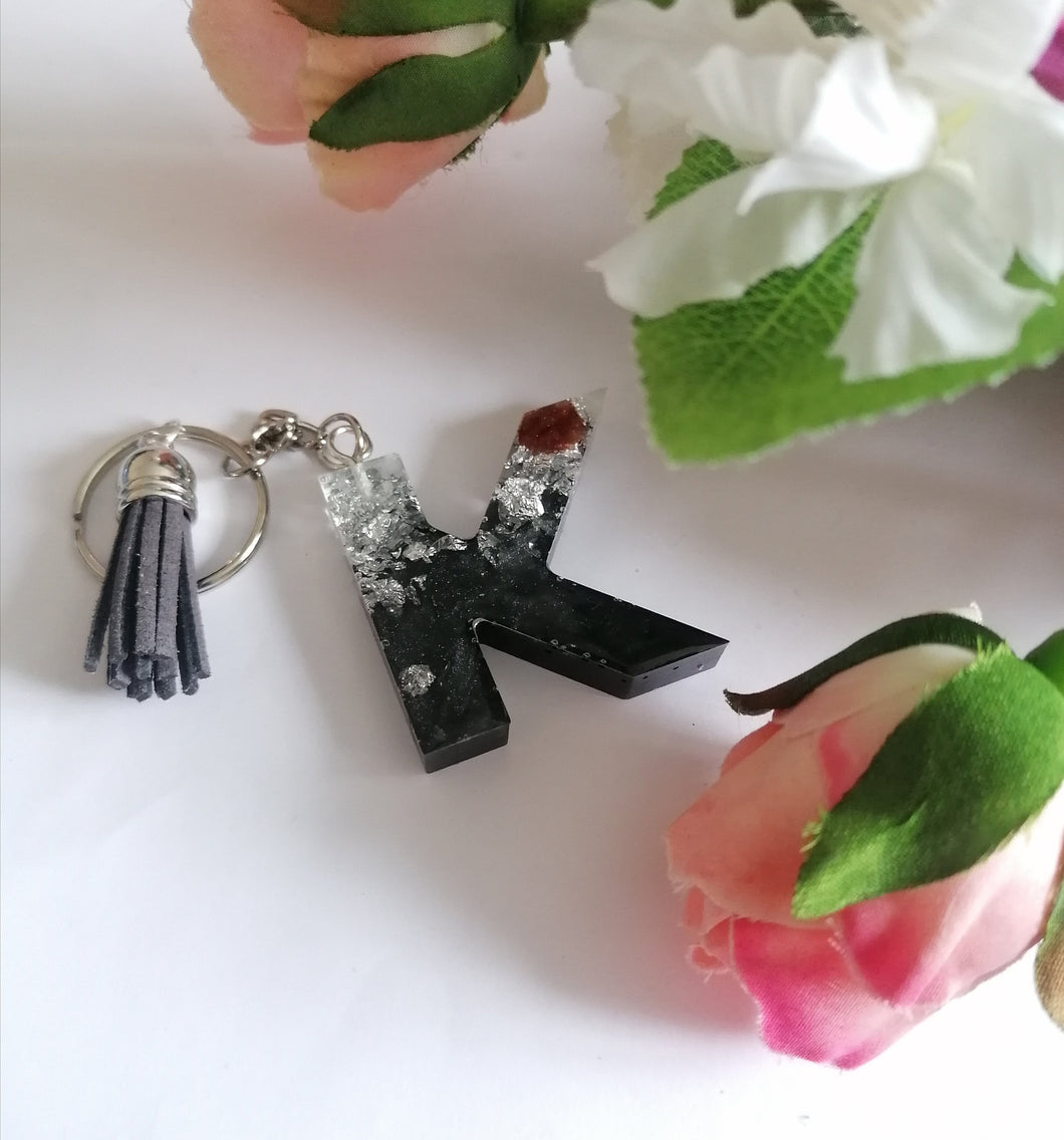 Personalised Letter K keyring