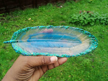 Load image into Gallery viewer, Green Blue glitter trinket tray
