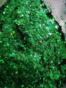 Green holographic glitter mix
