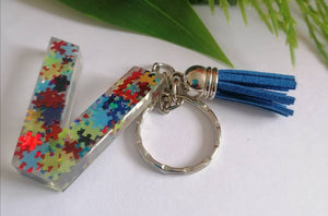 Autism Letter V keyring