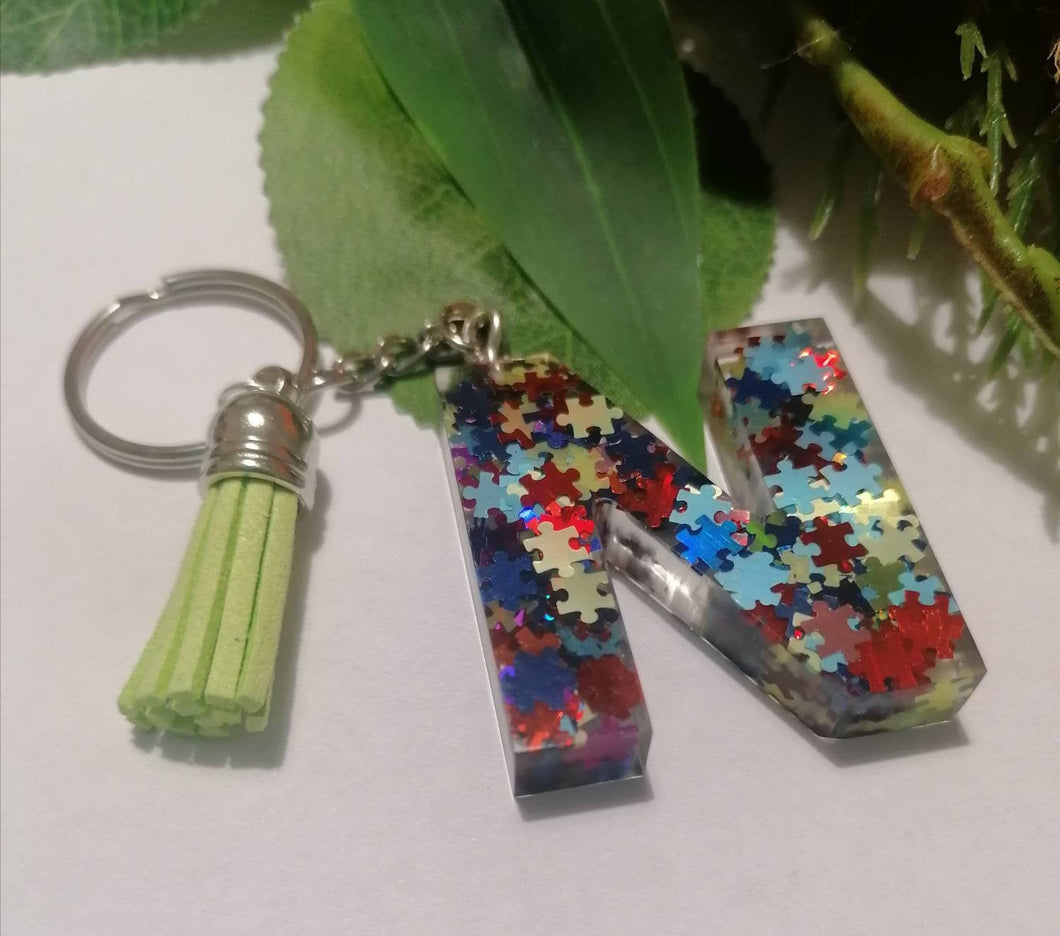 Autism Letter N keyring
