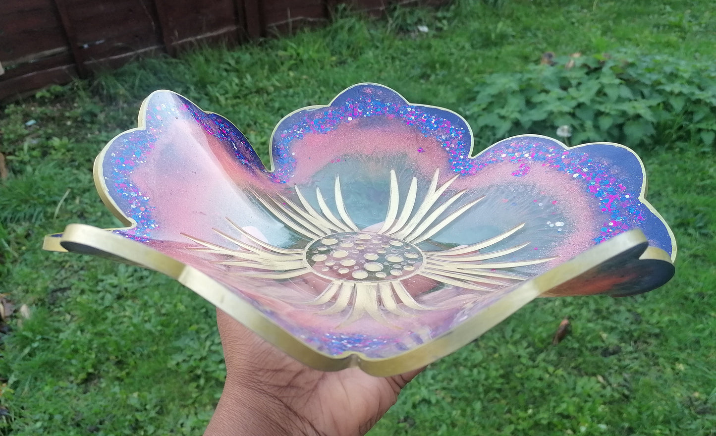 Purple and Gold set of 4 Resin Coasters