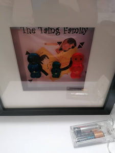 Personalised Jelly Baby Family Art with lights
