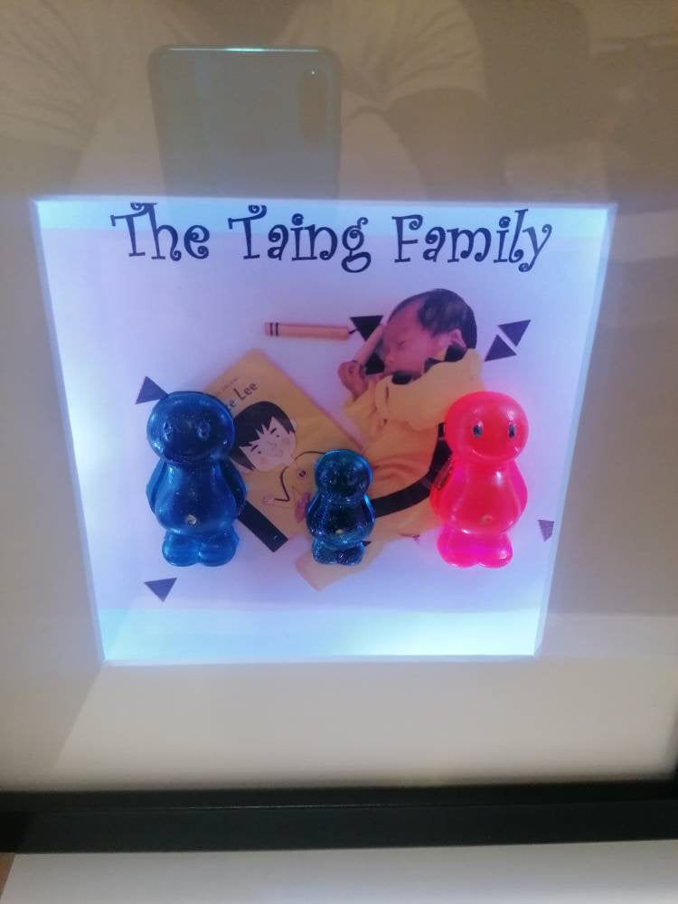 Personalised Jelly Baby Family Art with lights