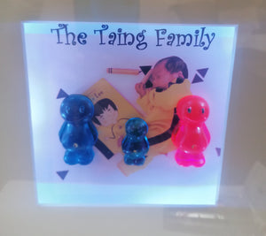 Personalised Jelly Baby Family Art with lights