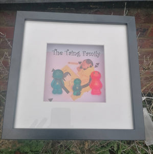 Personalised Jelly Baby Family Art with lights