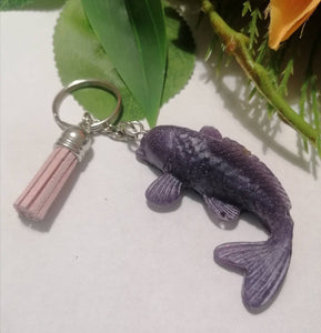 Purple Koi Fish keyring