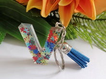 Load image into Gallery viewer, Autism Letter V keyring
