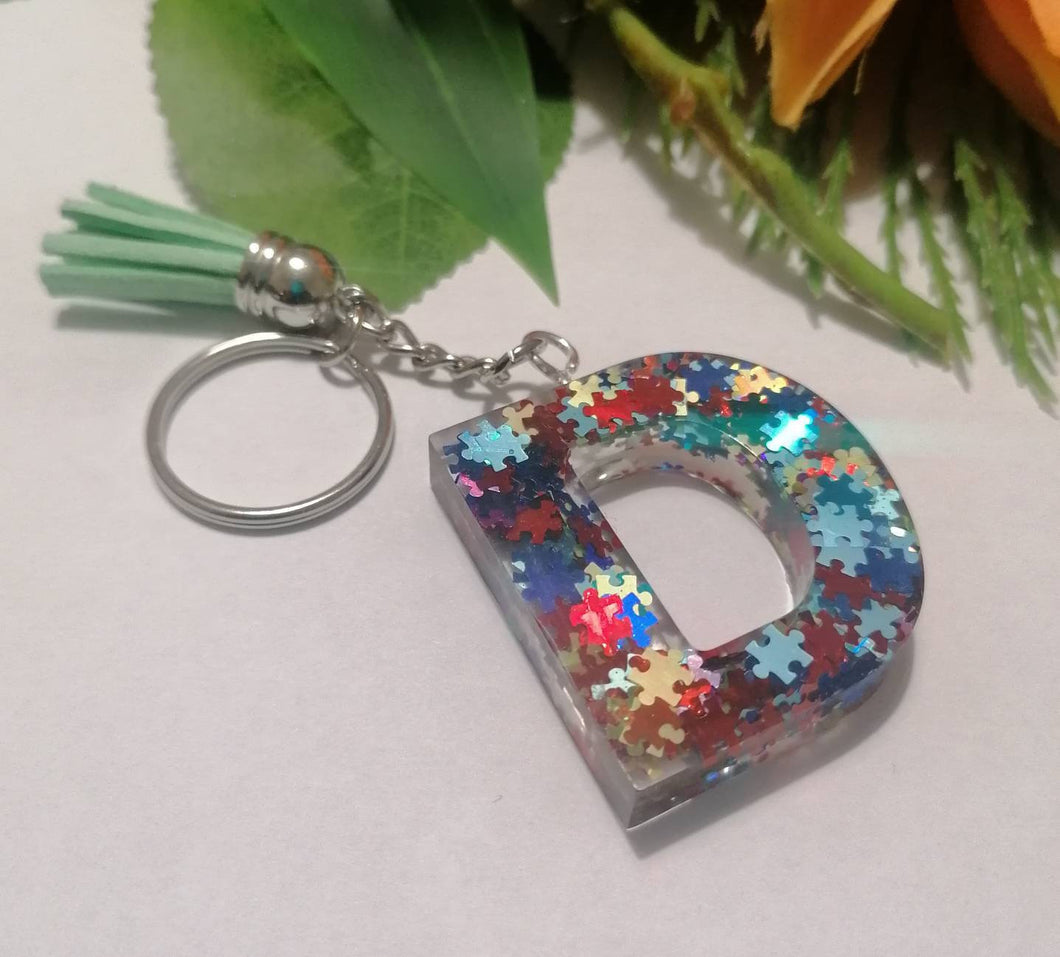 Autism Letter D keyring
