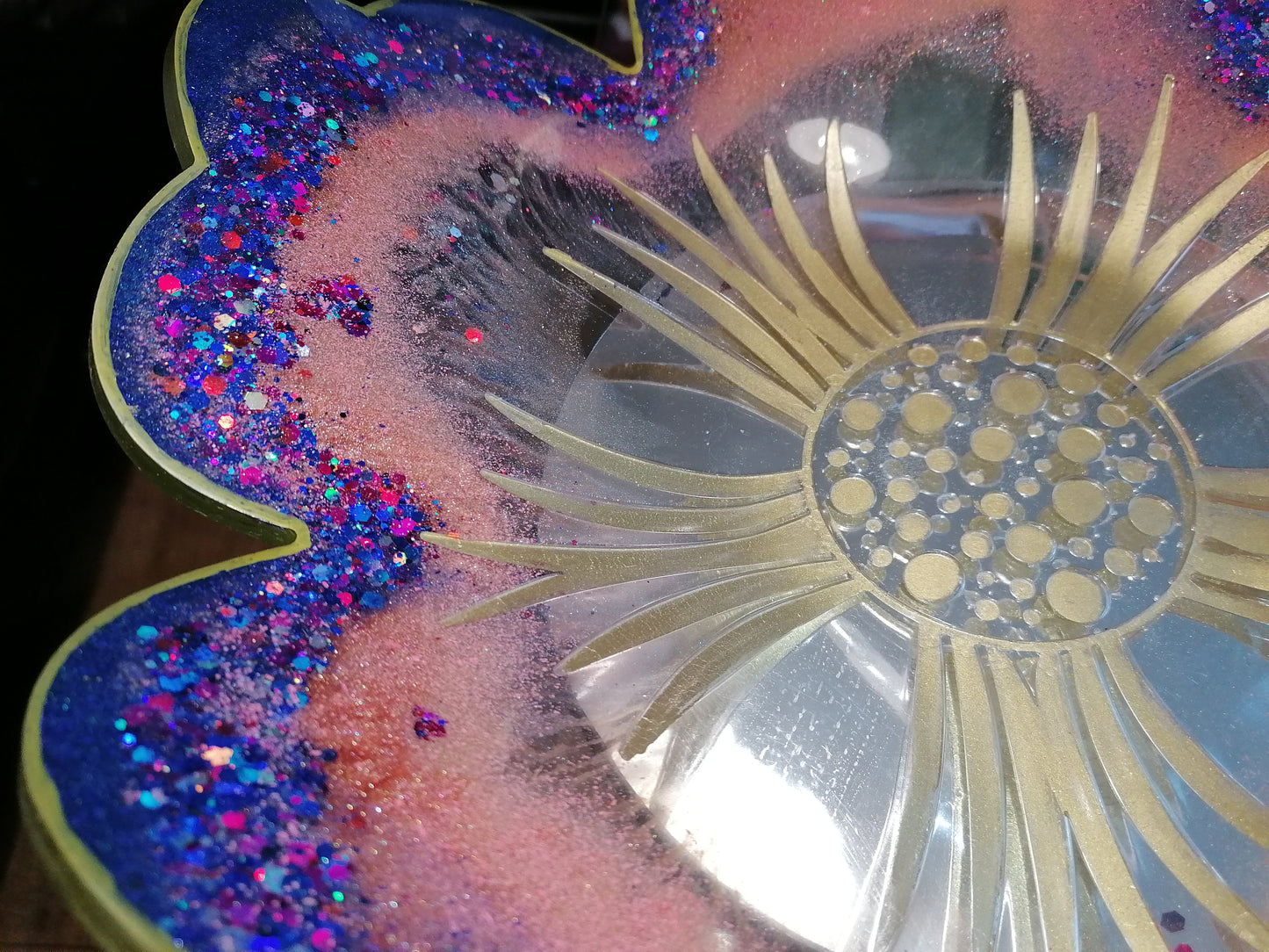 Purple and Gold set of 4 Resin Coasters